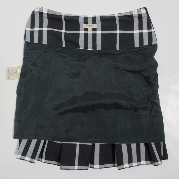 Burberry London Women's Pleated Plaid Skirt Black Size 8 US / 10 UK - Picture 12 of 12